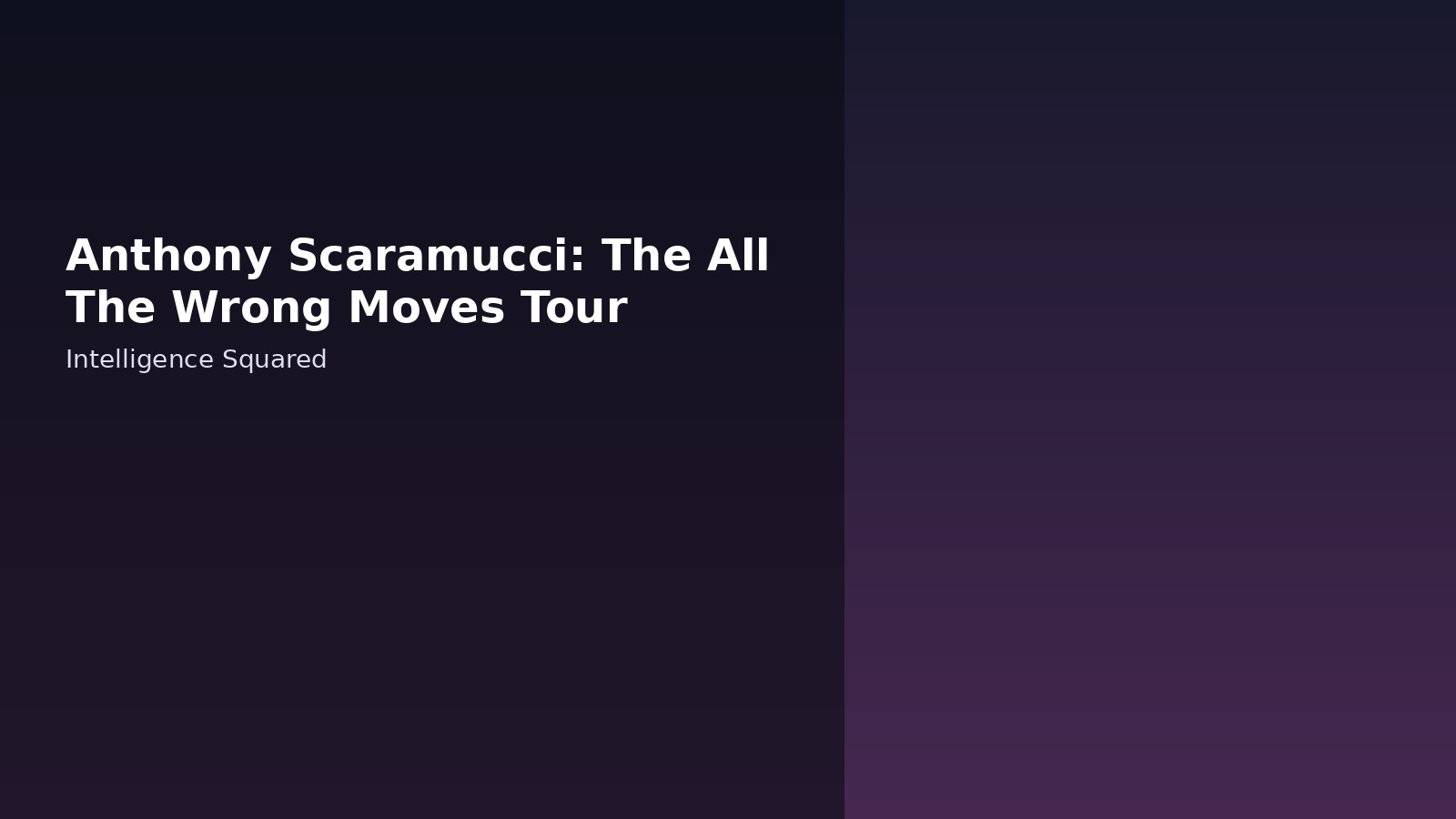 Anthony Scaramucci: The All The Wrong Moves Tour
