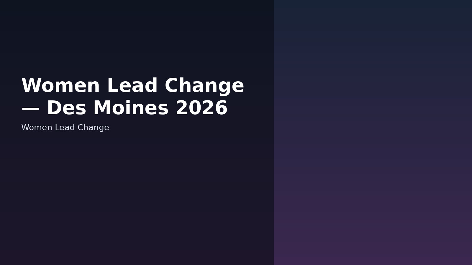 Women Lead Change — Des Moines 2026