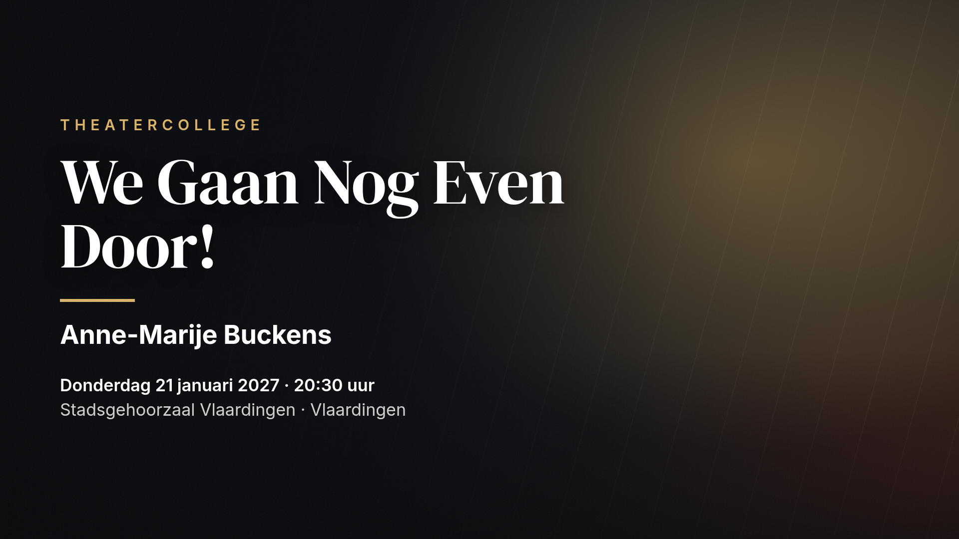 Anne-Marije Buckens: We Gaan Nog Even Door! — Vlaardingen