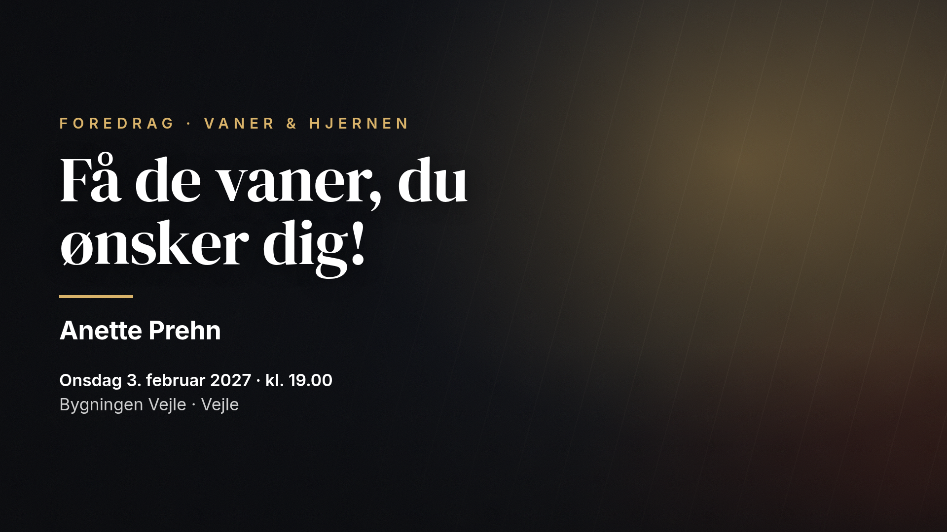 Anette Prehn: Få de vaner, du ønsker dig! — Vejle