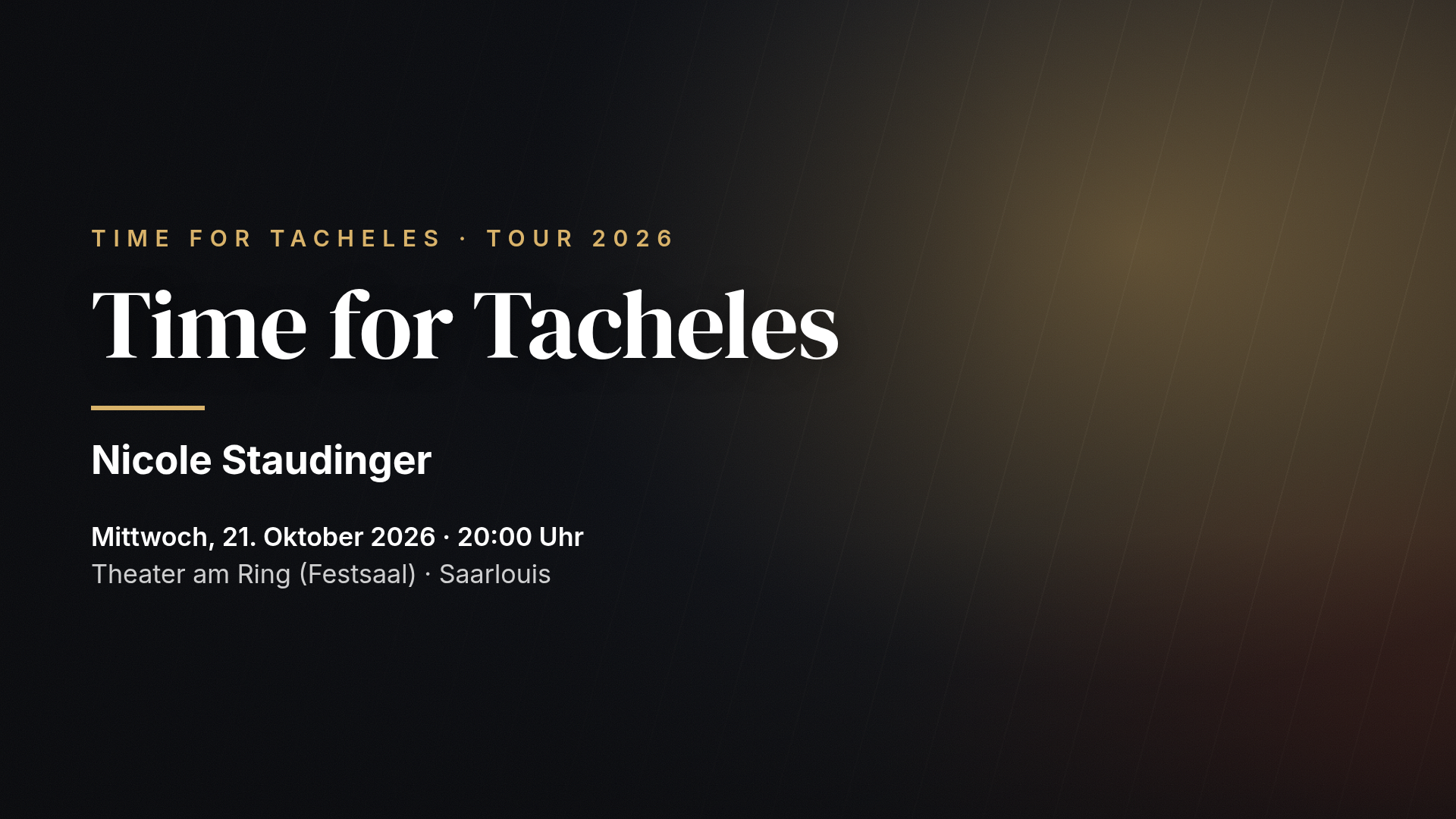Nicole Staudinger: Time for Tacheles — Saarlouis