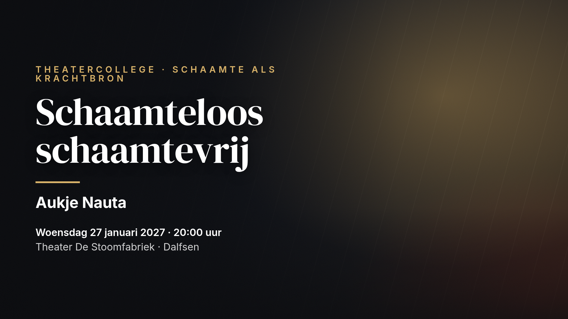 Aukje Nauta: Schaamteloos schaamtevrij — Dalfsen