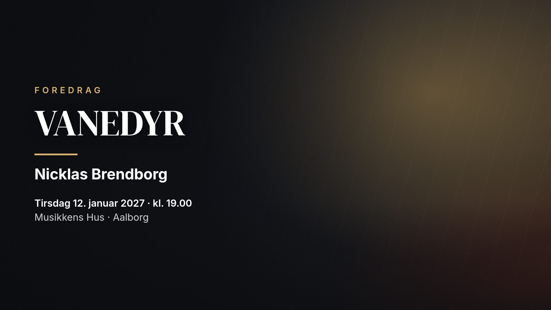 Nicklas Brendborg: VANEDYR — Aalborg