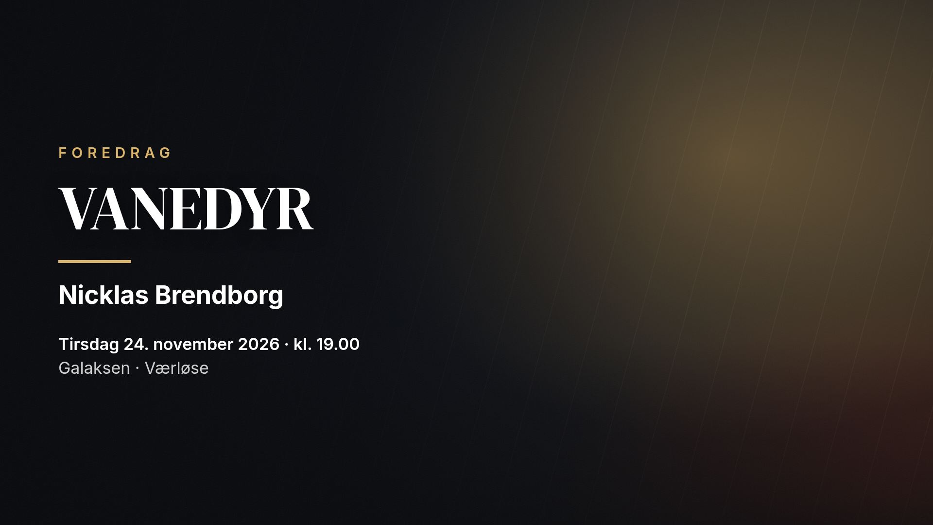 Nicklas Brendborg: VANEDYR — Værløse