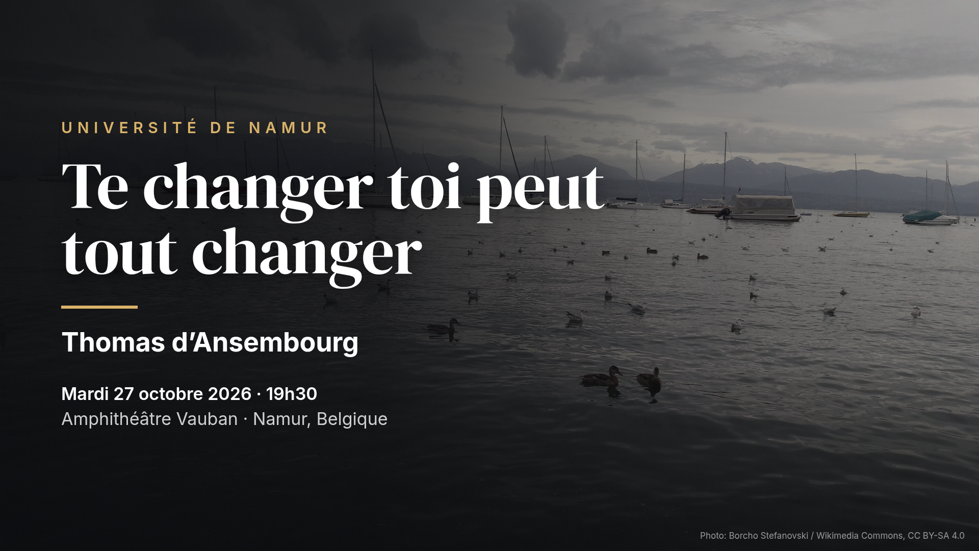 Thomas d'Ansembourg: Te changer toi peut tout changer — Namur