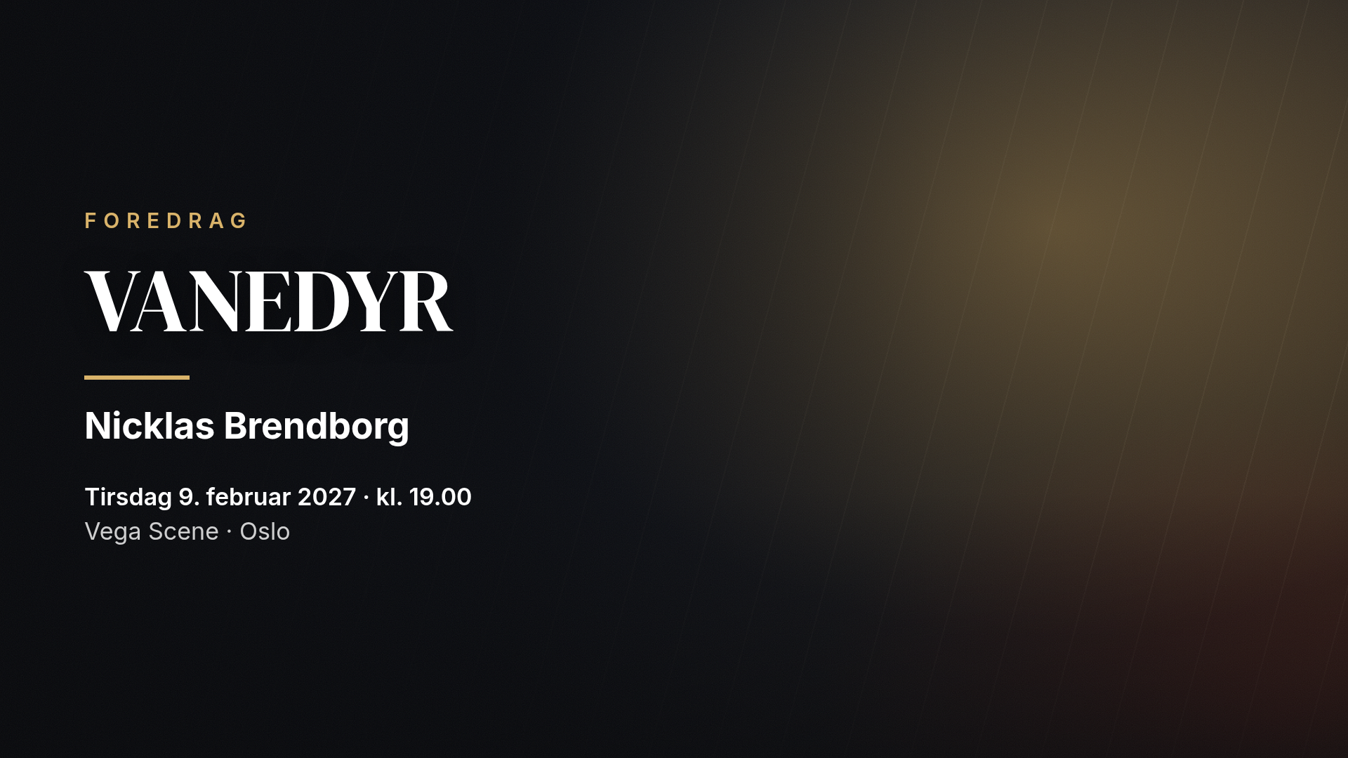 Nicklas Brendborg: VANEDYR — Oslo