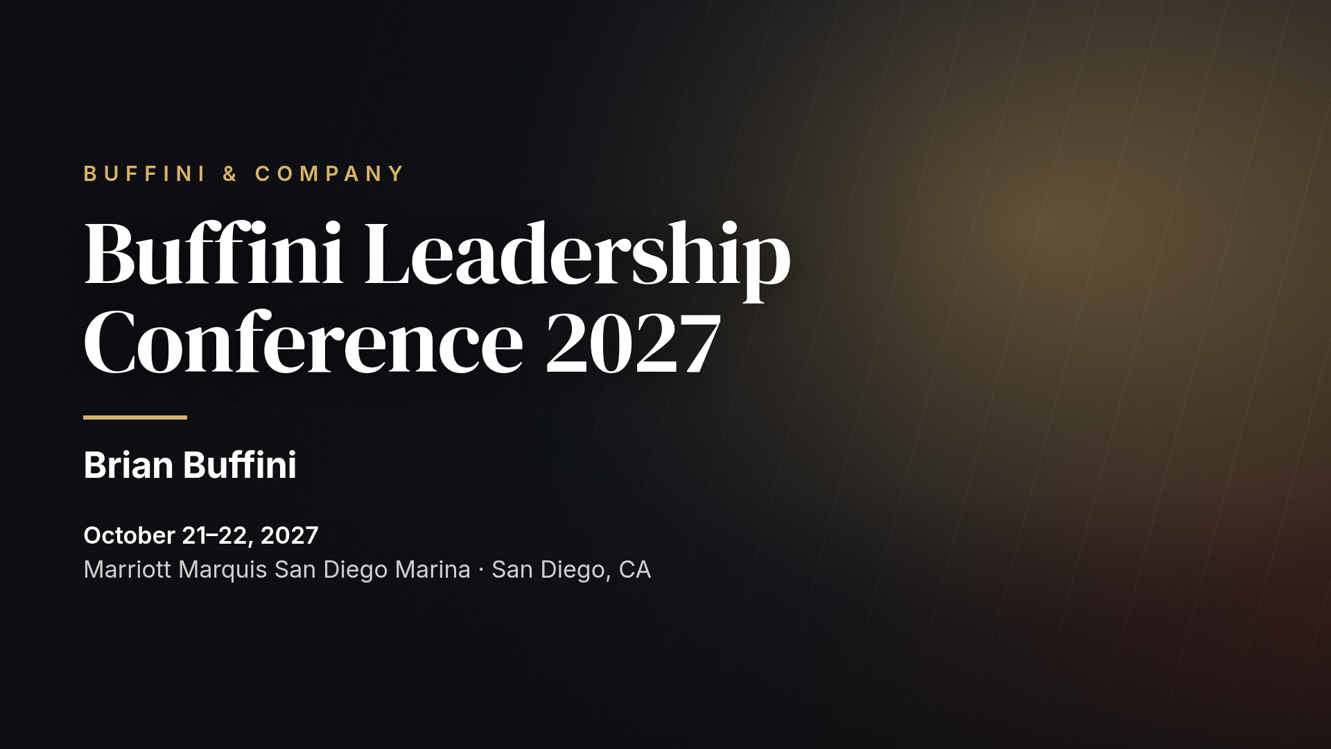 Buffini Leadership Conference 2027 — San Diego