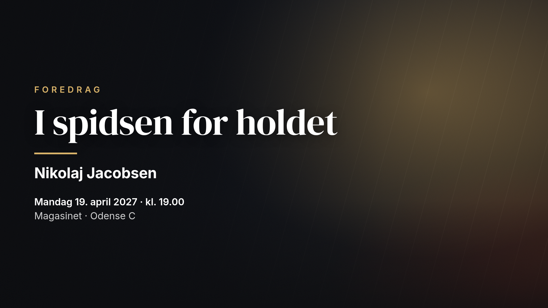 Nikolaj Jacobsen: I spidsen for holdet — Odense C