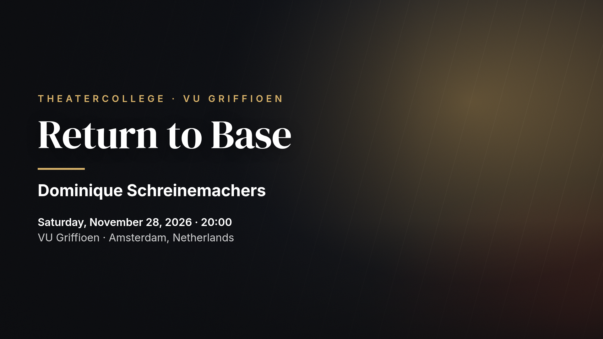 Dominique Schreinemachers: Return to Base — Amsterdam