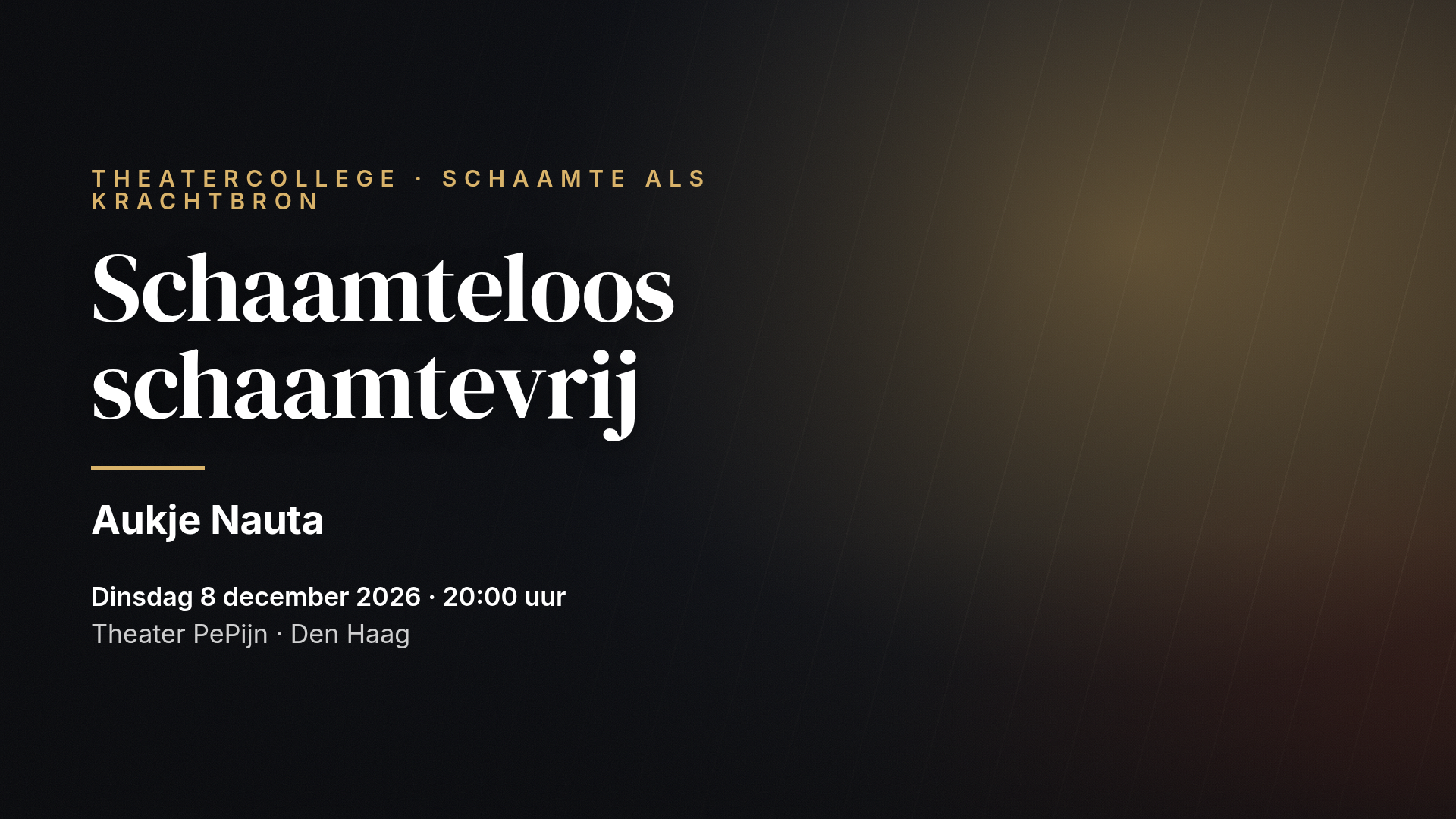 Aukje Nauta: Schaamteloos schaamtevrij — Den Haag