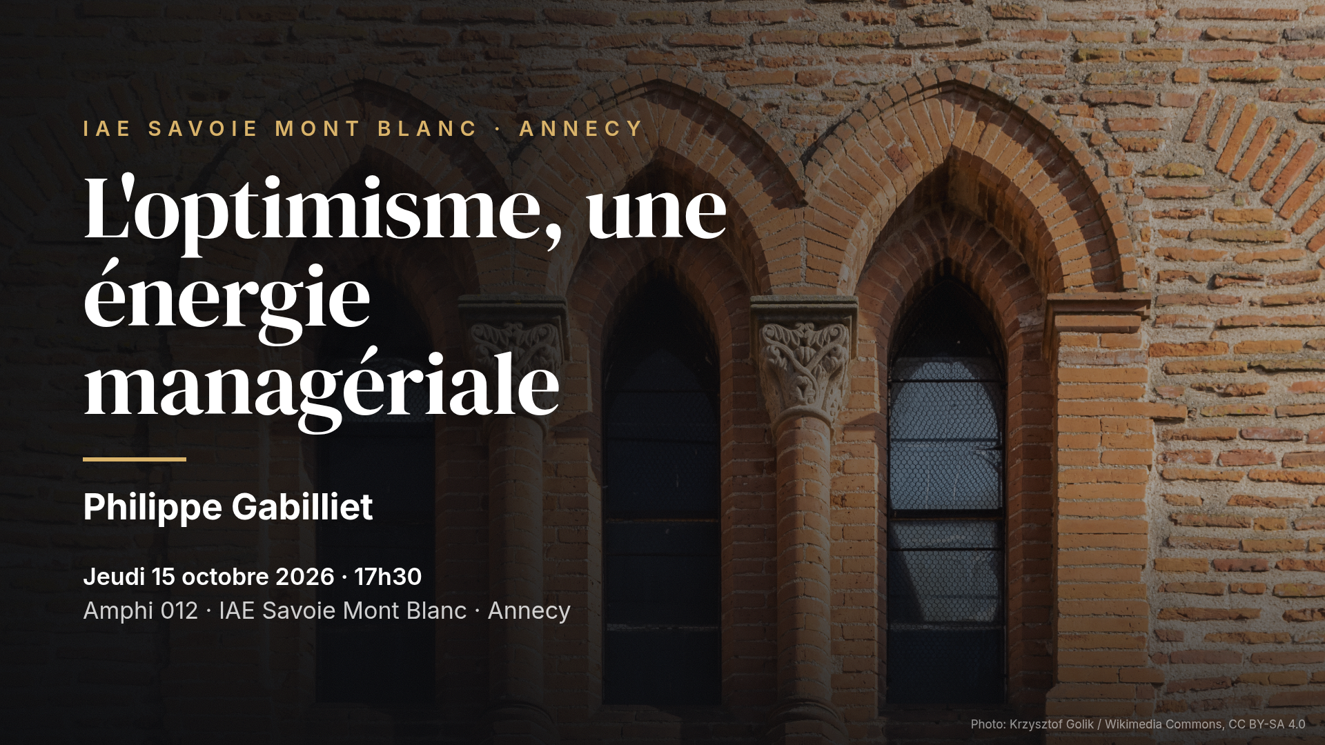 Philippe Gabilliet: L’optimisme, une énergie managériale — Annecy IAE
