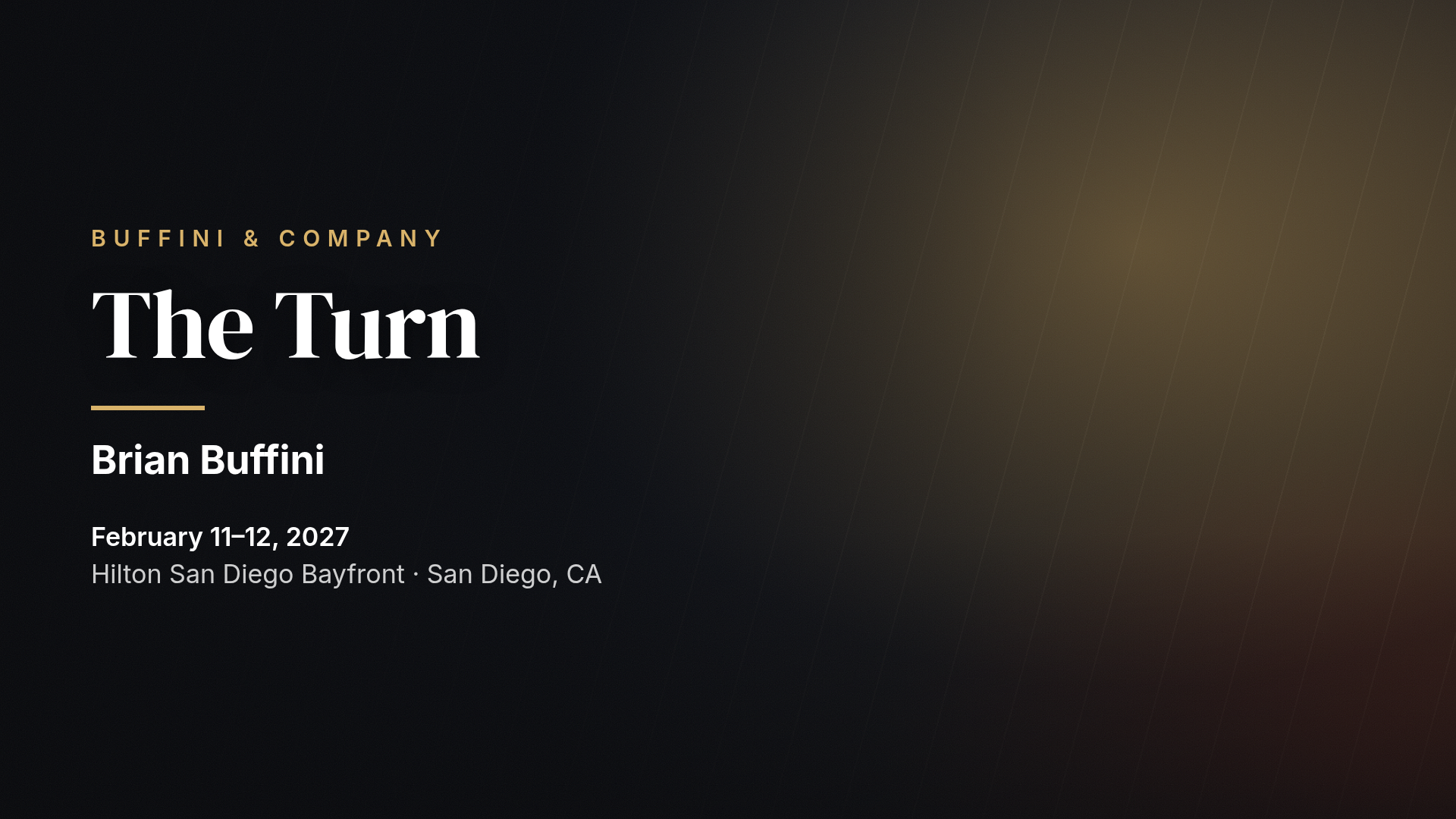 The Turn with Brian Buffini — San Diego