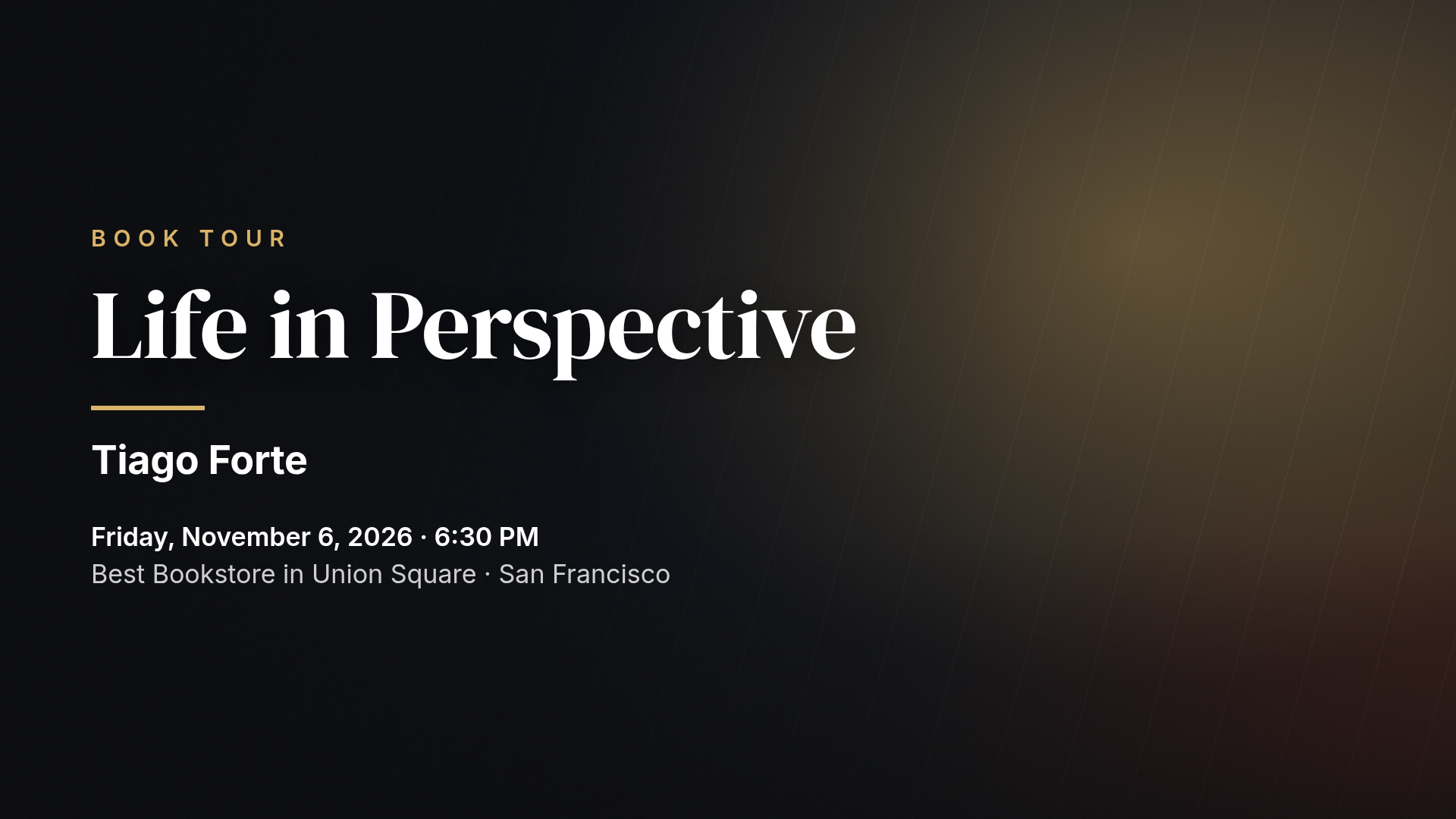 Life in Perspective: An Evening with Tiago Forte — San Francisco