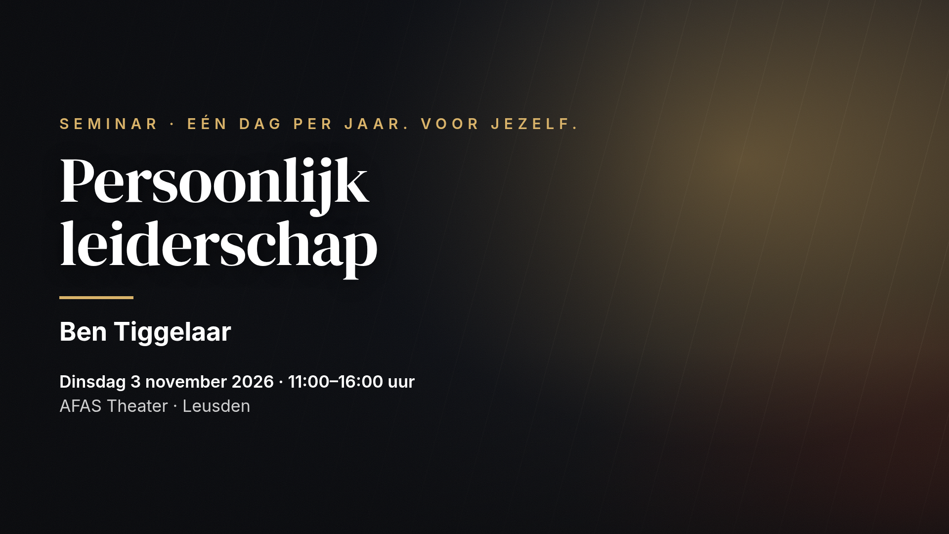 Ben Tiggelaar: Persoonlijk leiderschap — Leusden