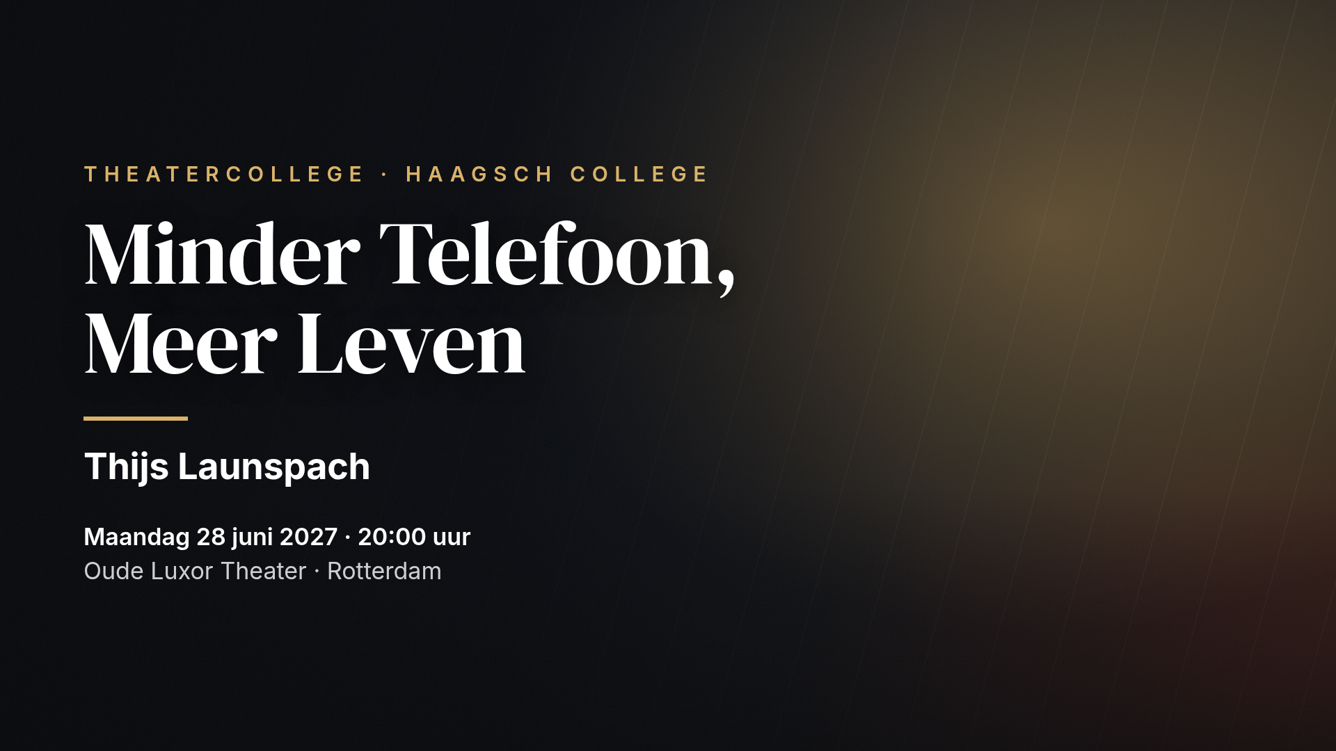 Thijs Launspach: Minder Telefoon, Meer Leven — Rotterdam