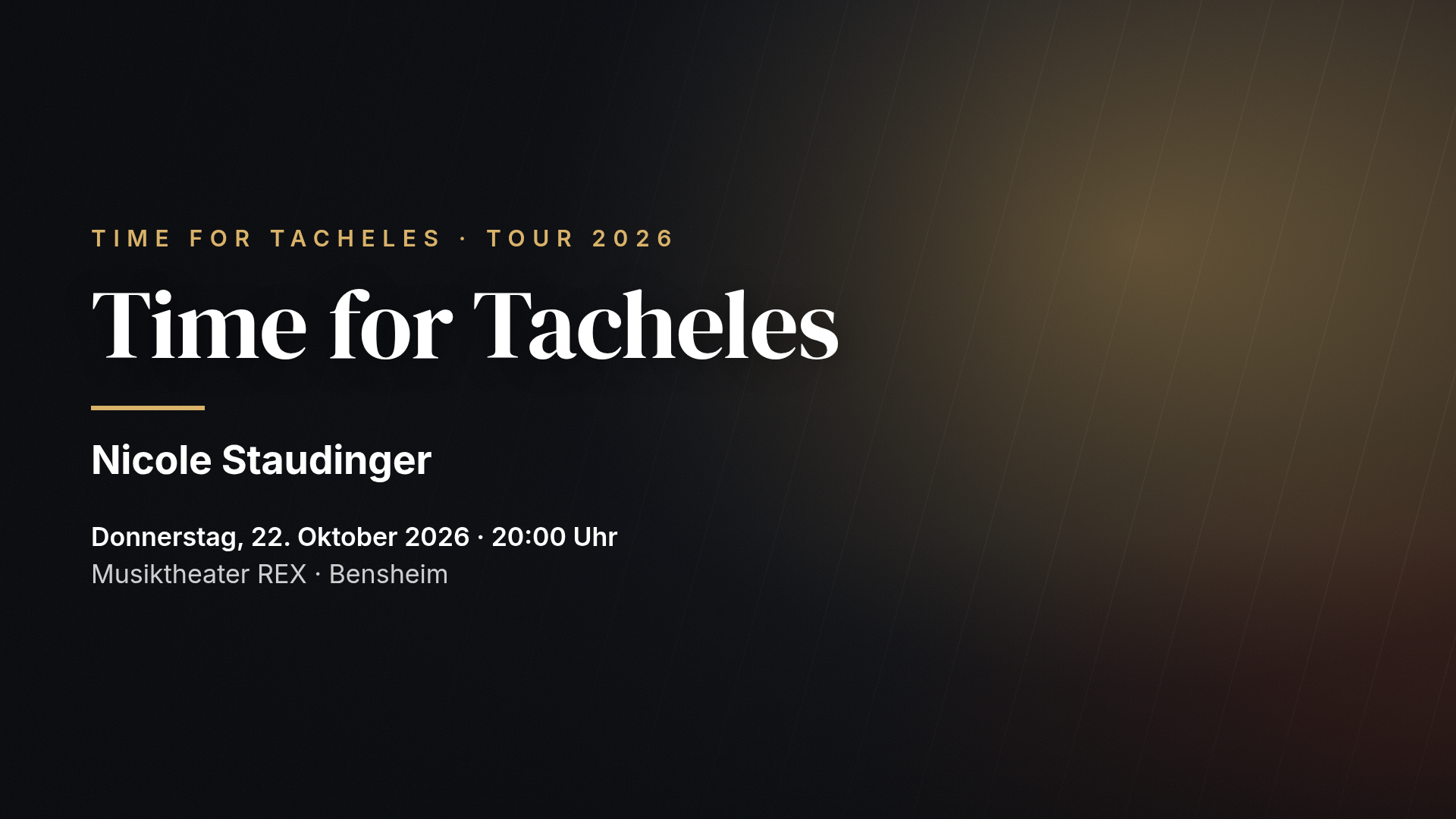 Nicole Staudinger: Time for Tacheles — Bensheim