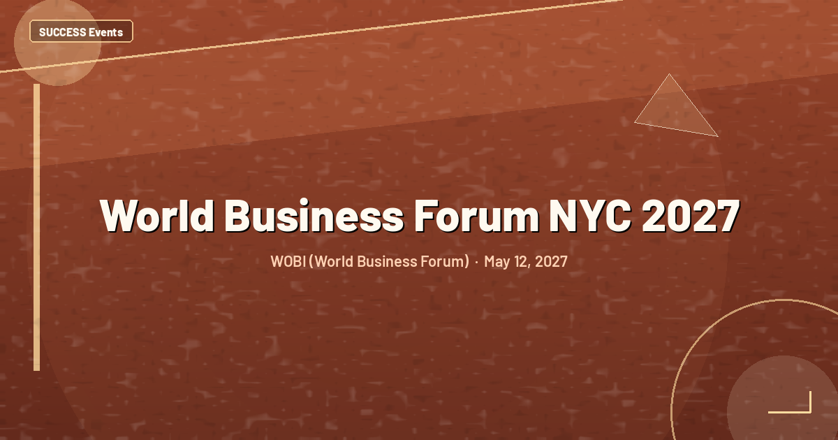 World Business Forum NYC 2027