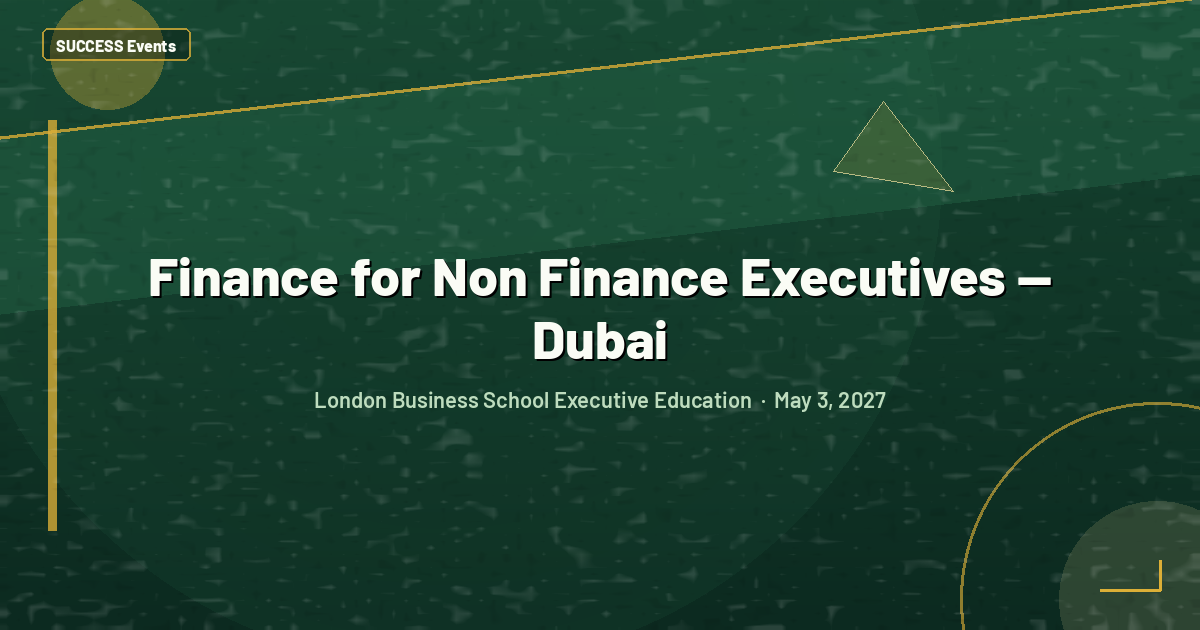 Finance for Non Finance Executives — Dubai