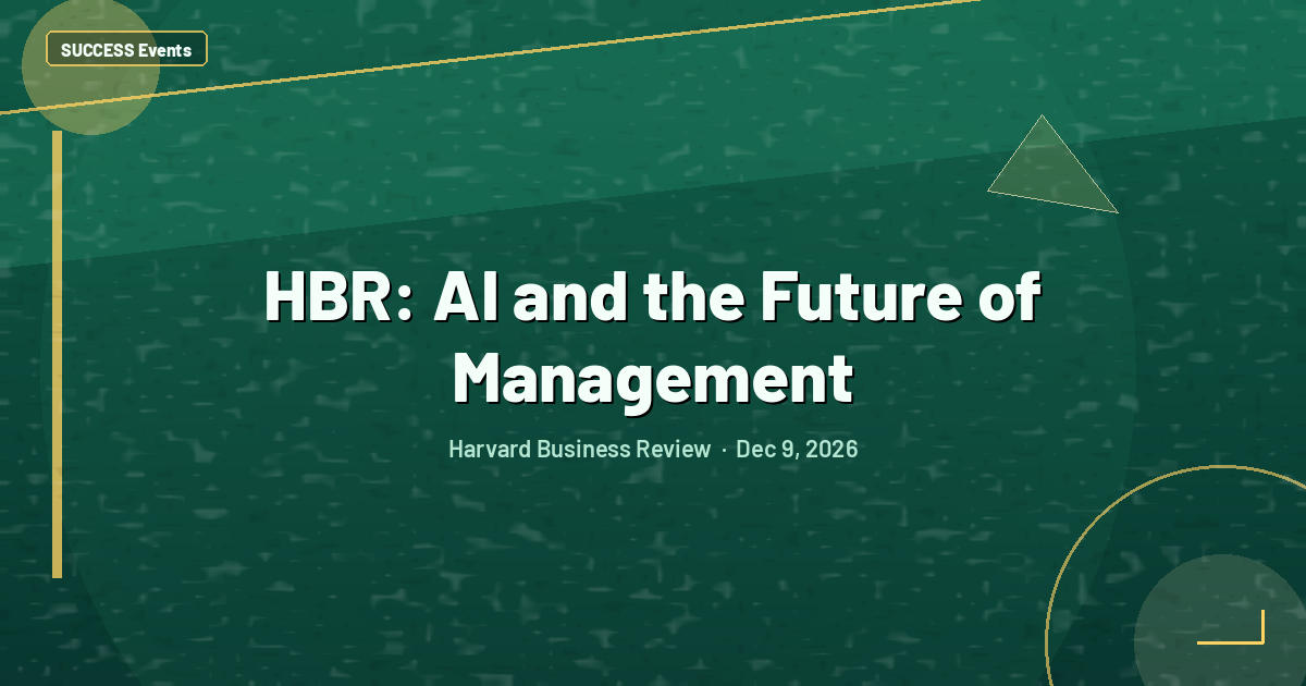 HBR: AI and the Future of Management