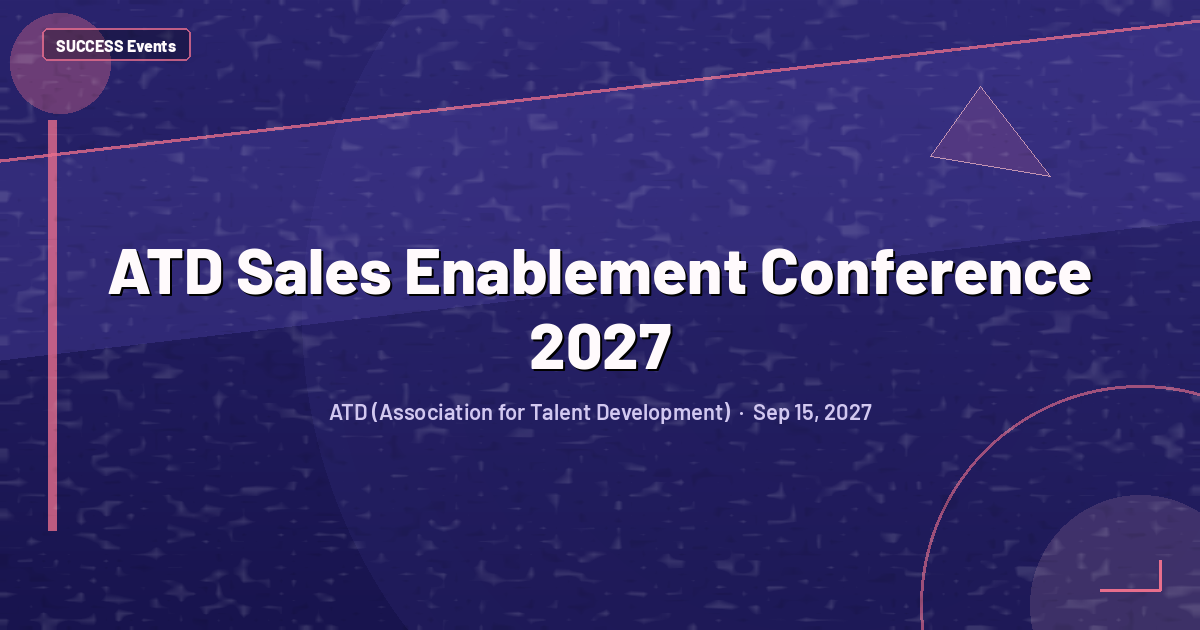 ATD Sales Enablement Conference 2027