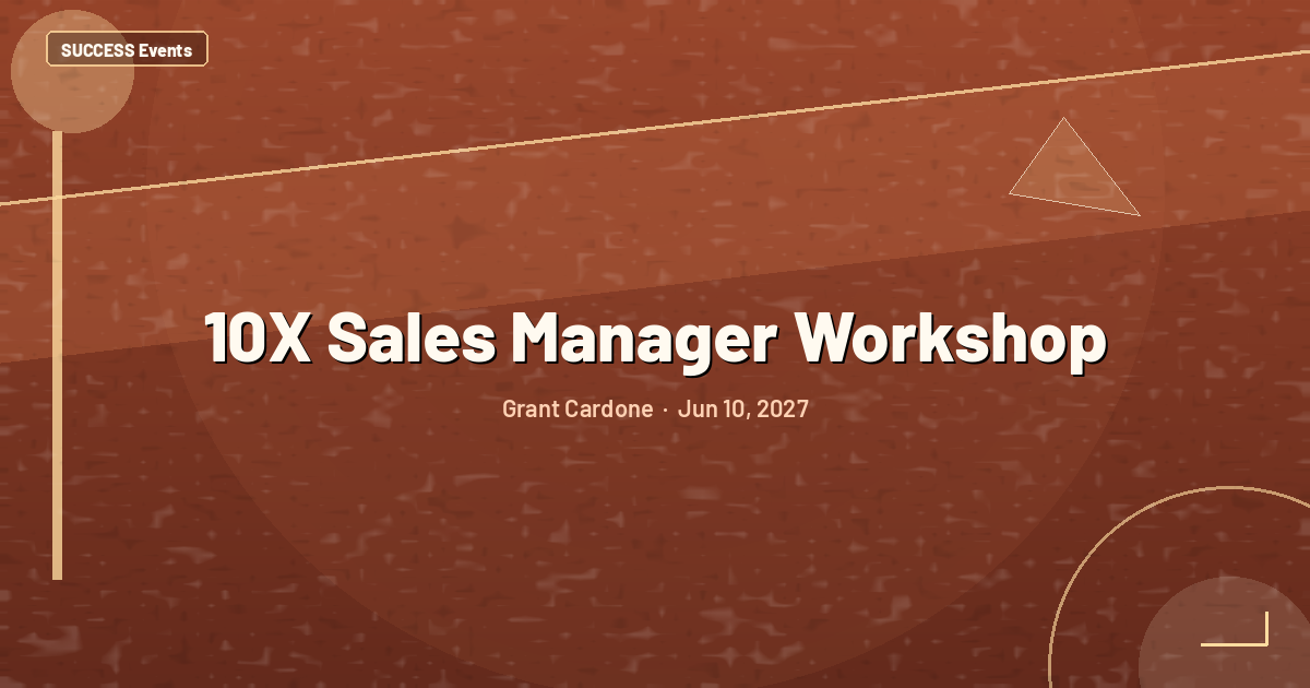 10X Sales Manager Workshop