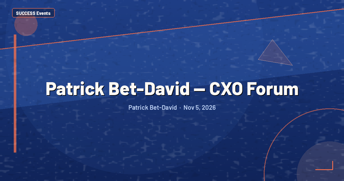 Patrick Bet-David — CXO Forum