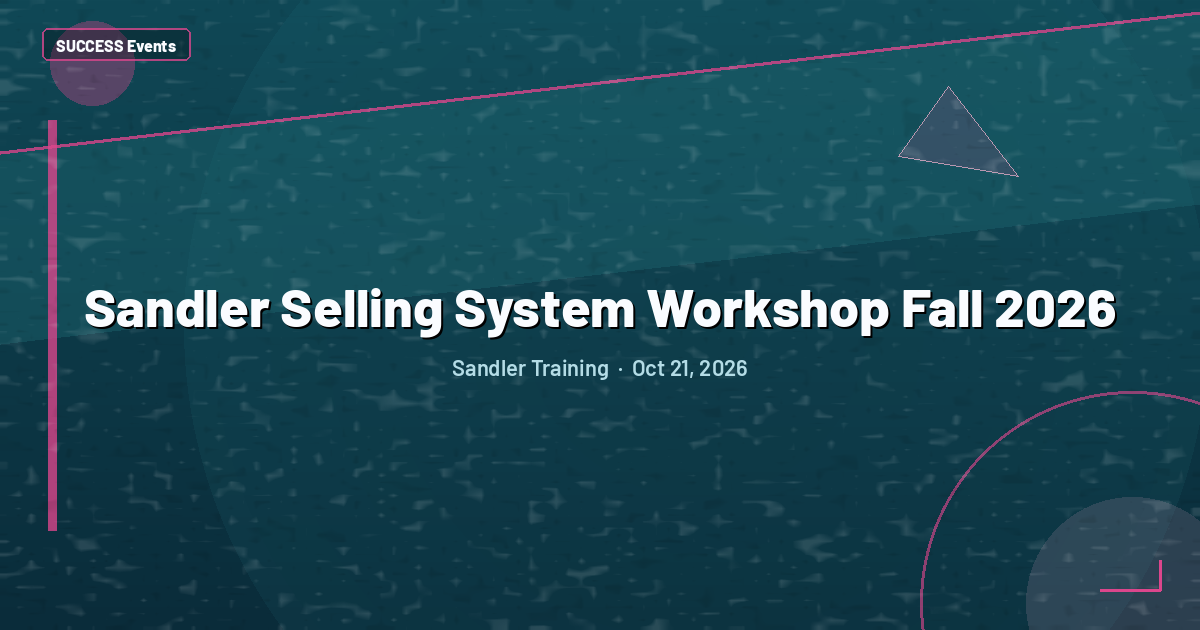 Sandler Selling System Workshop Fall 2026