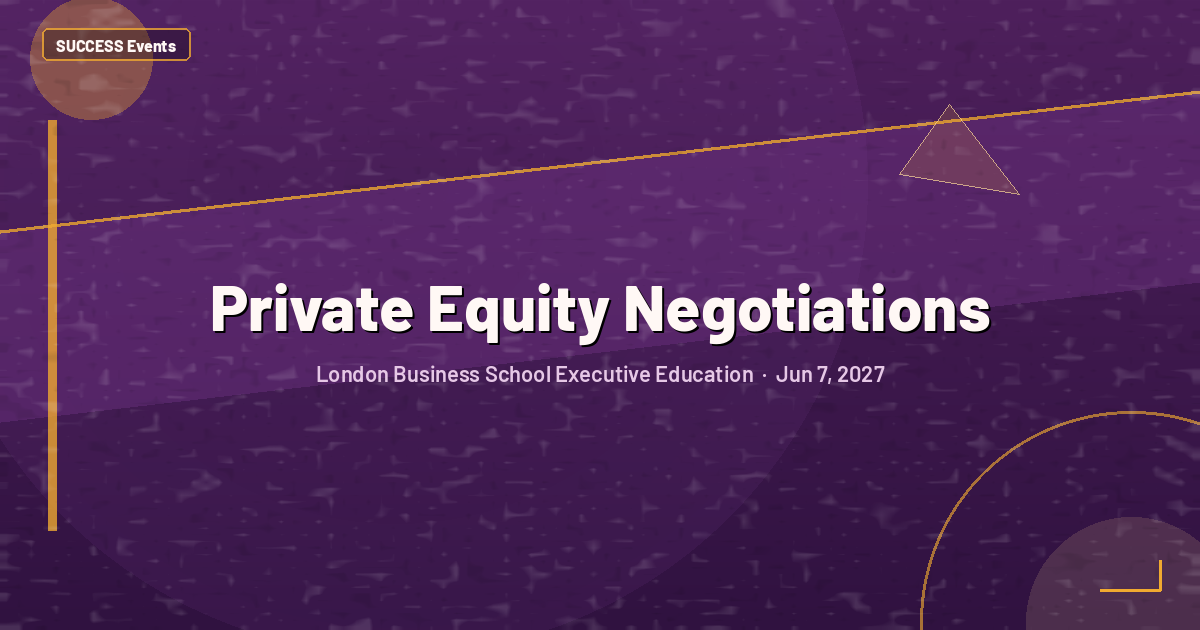 Private Equity Negotiations