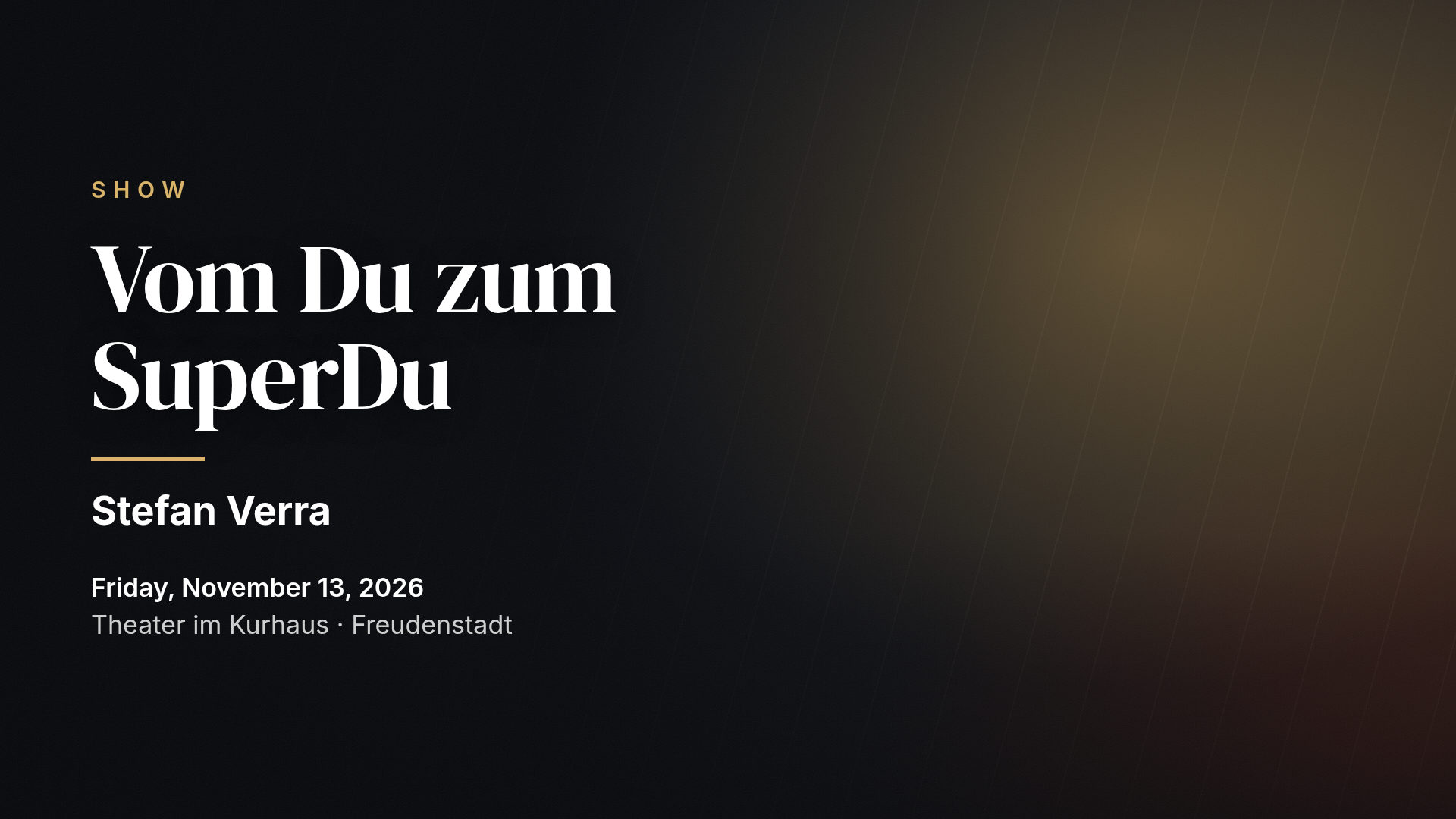 Stefan Verra: Vom Du zum SuperDu — Freudenstadt