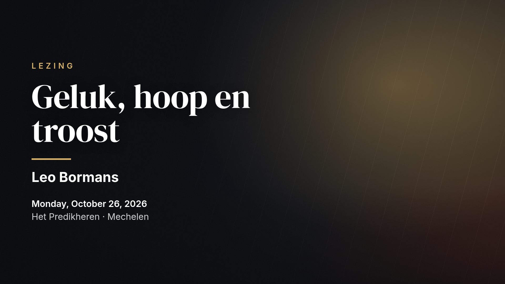Leo Bormans: Geluk, hoop en troost — Mechelen