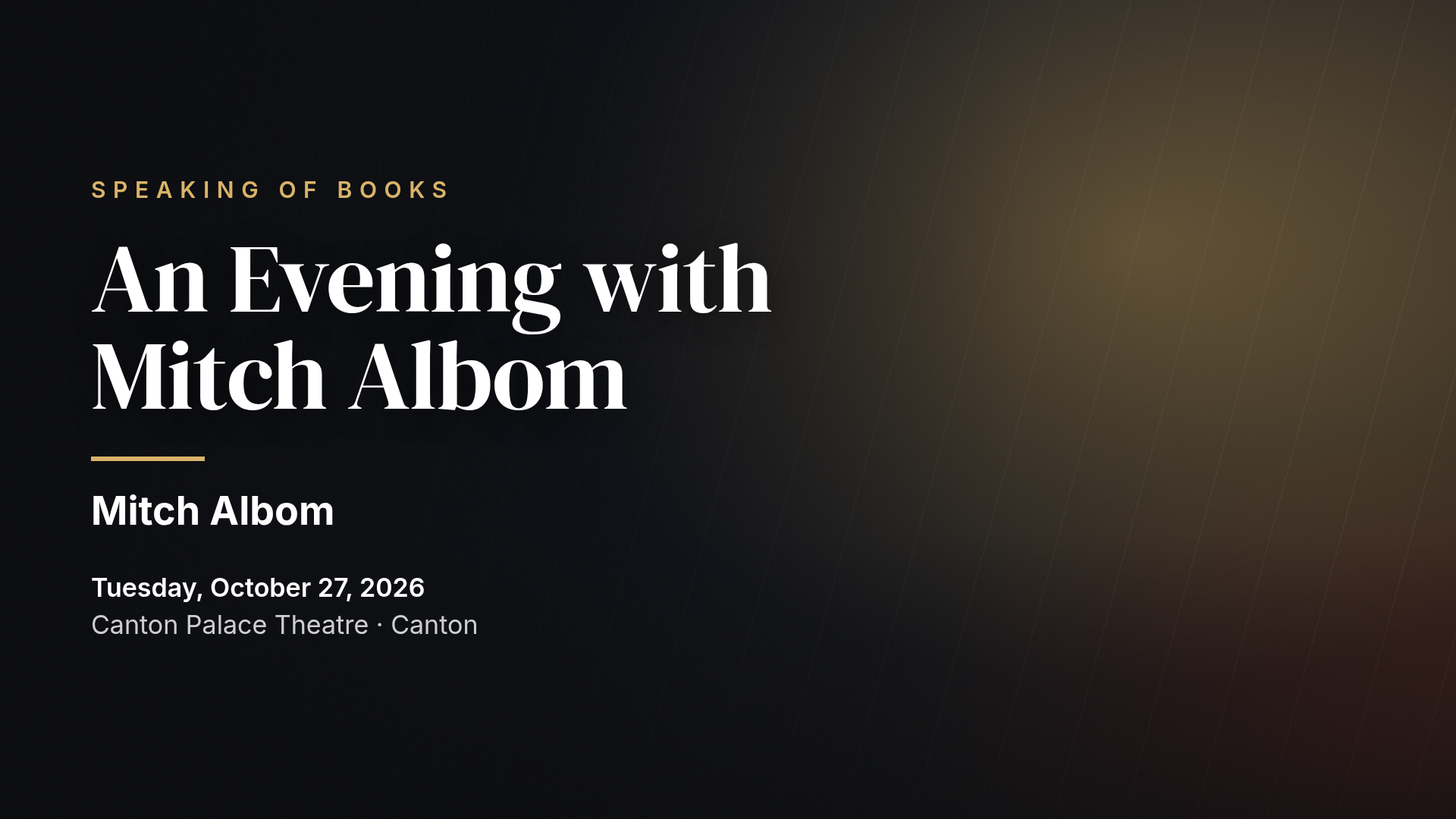 An Evening with Mitch Albom — Canton Palace Theatre