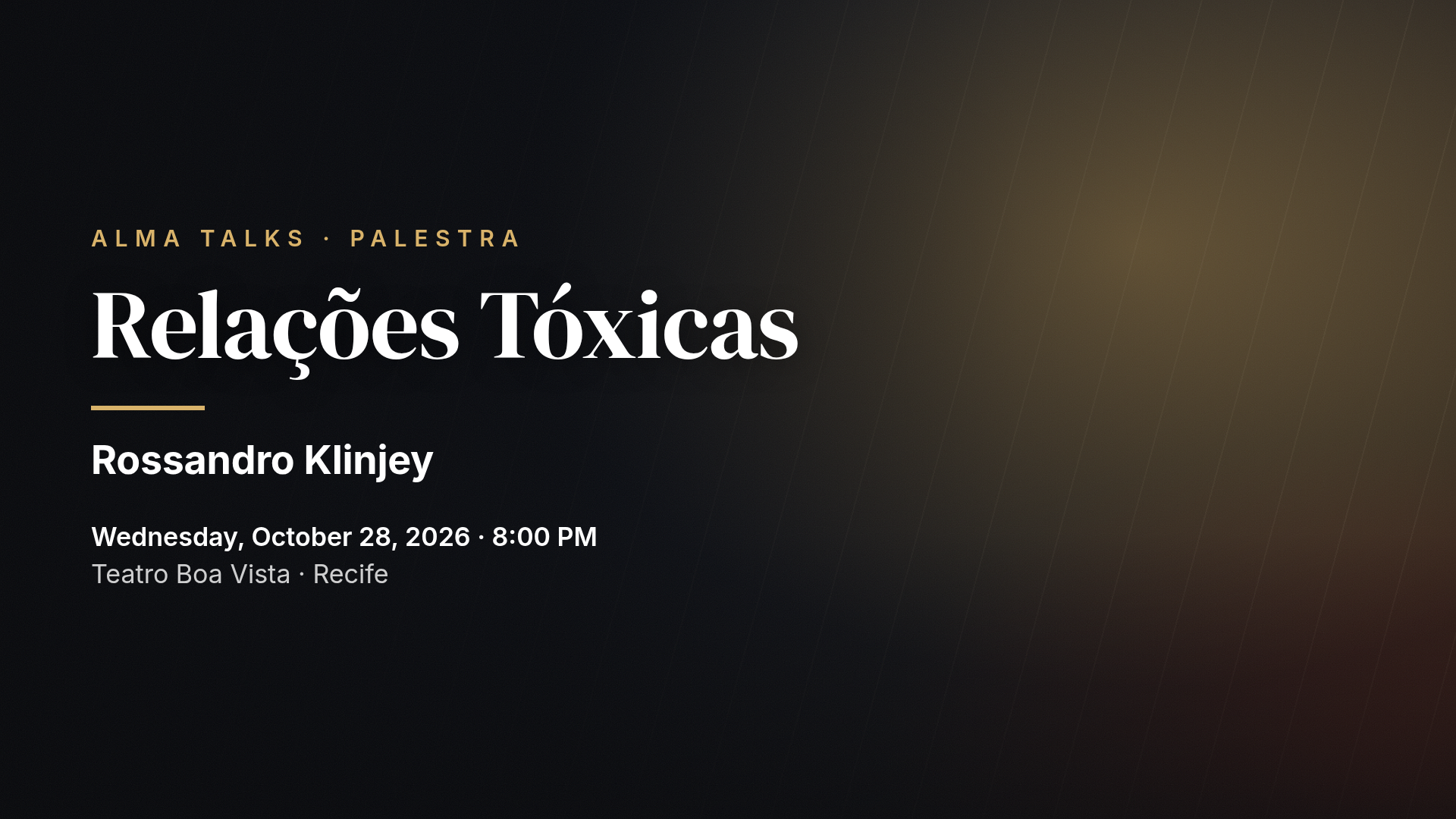 Rossandro Klinjey: Relações Tóxicas — Recife