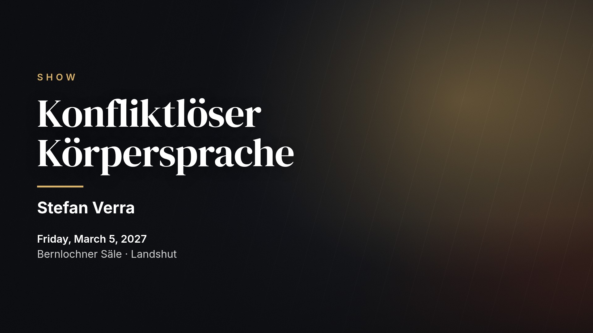 Stefan Verra: Konfliktlöser Körpersprache — Landshut