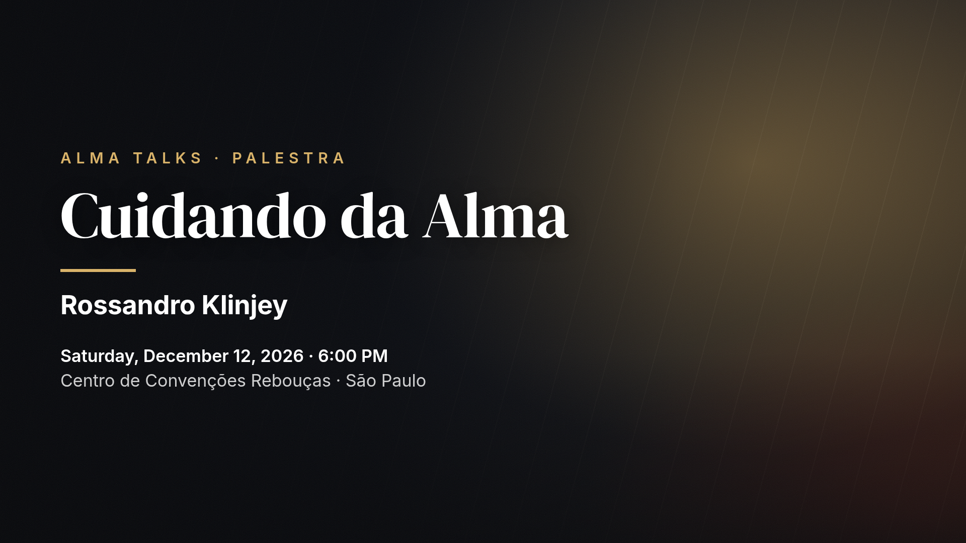 Rossandro Klinjey: Cuidando da Alma — São Paulo