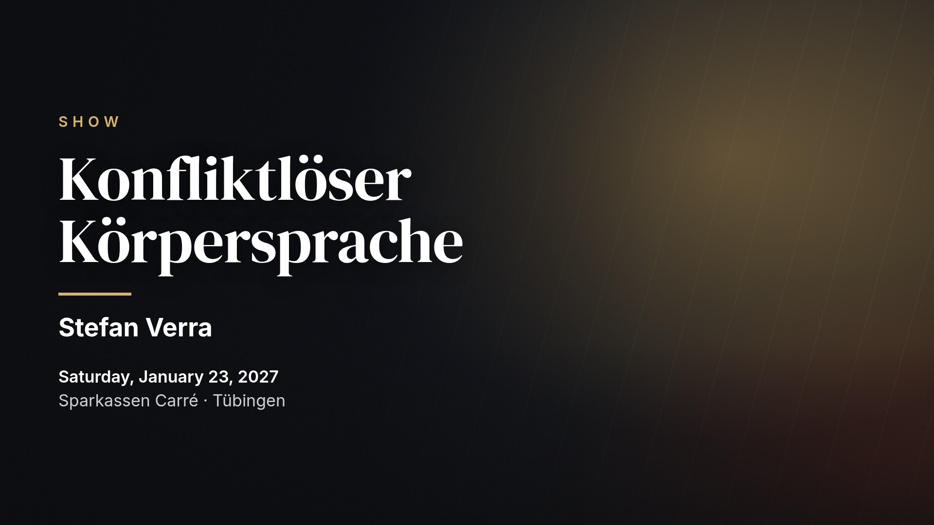 Stefan Verra: Konfliktlöser Körpersprache — Tübingen