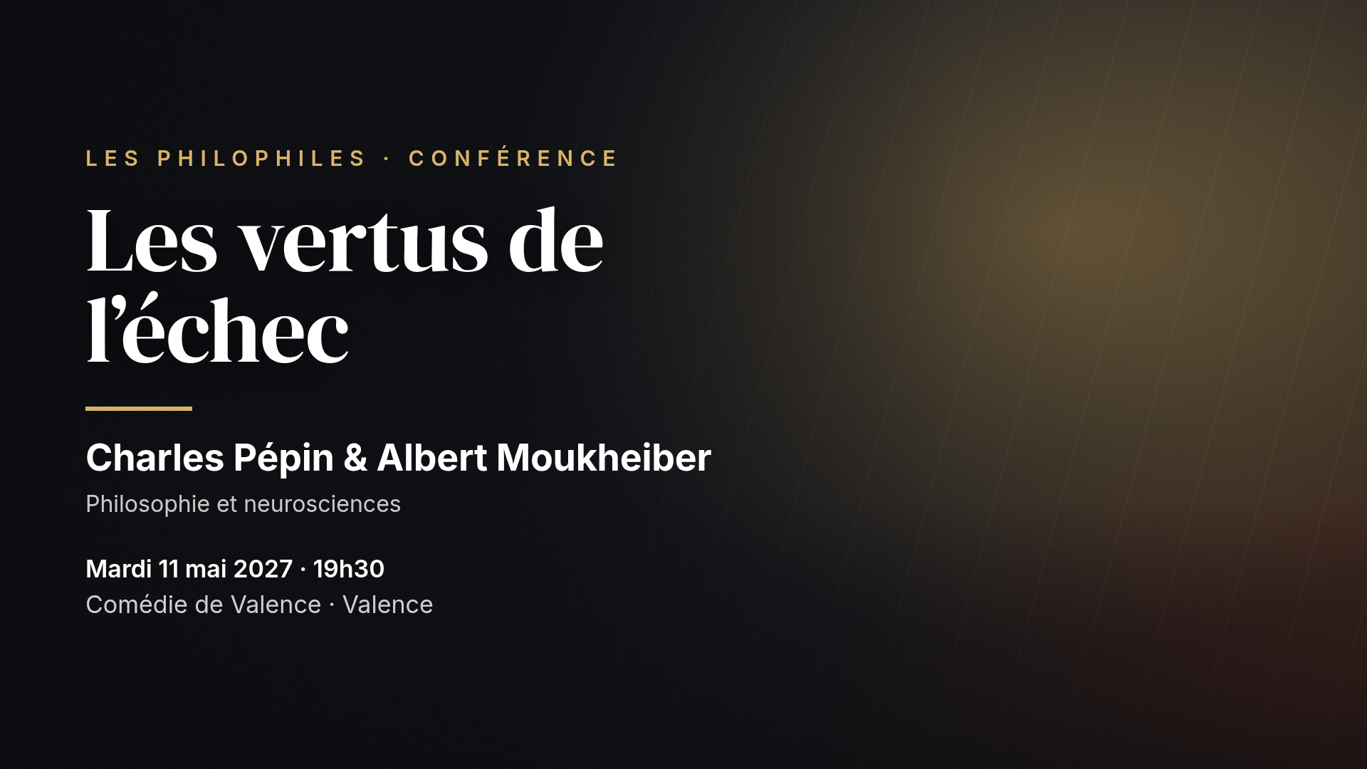 Charles Pépin & Albert Moukheiber: Les vertus de l'échec — Les Philophiles, Valence