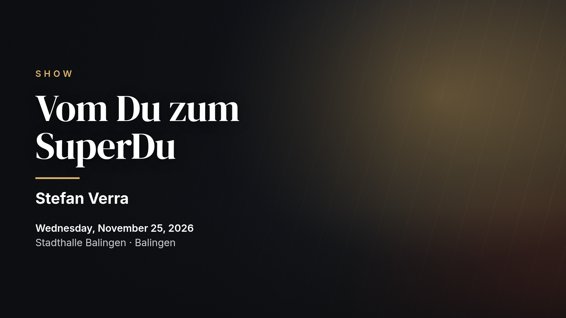 Stefan Verra: Vom Du zum SuperDu — Balingen