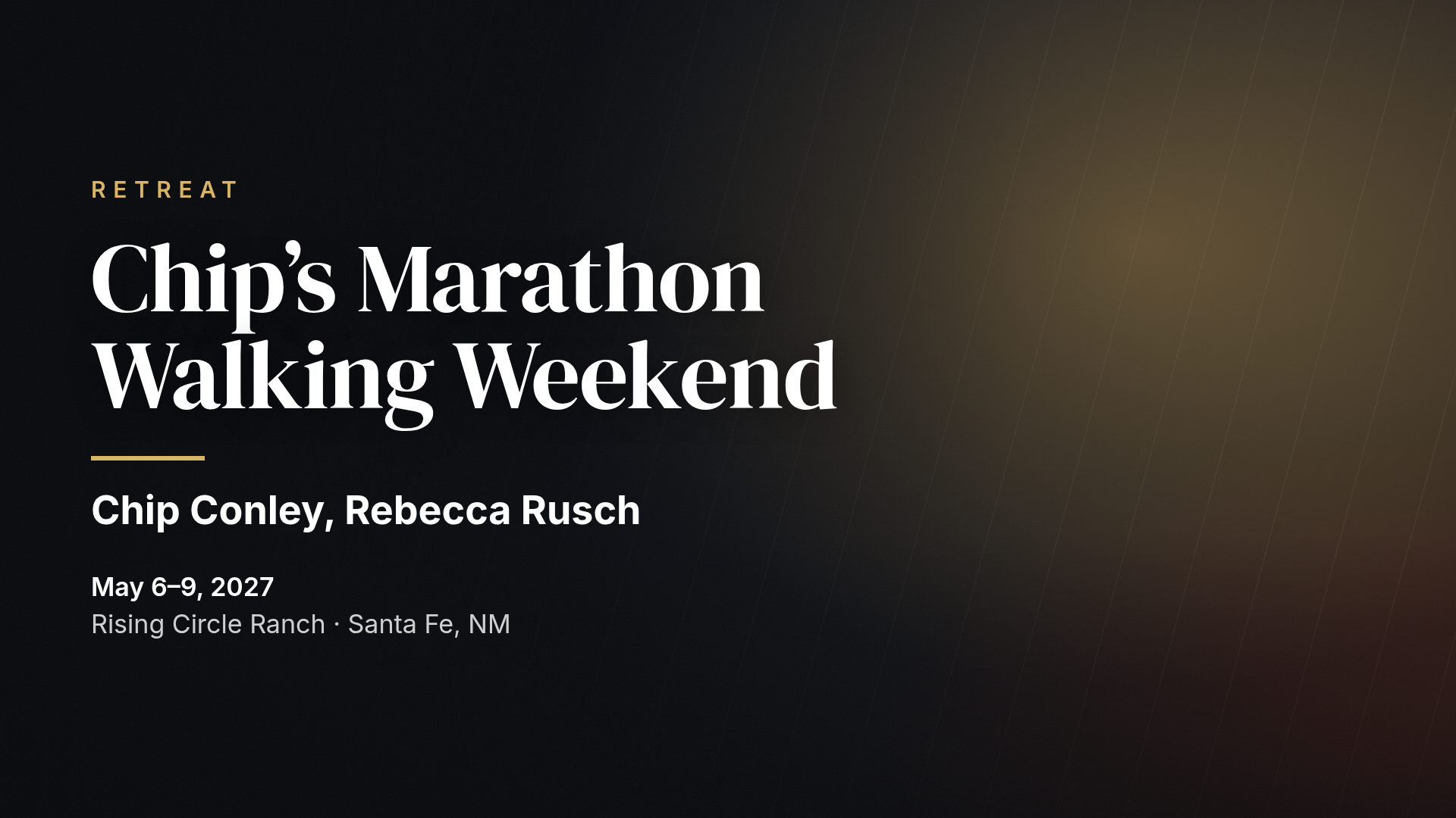 Chip’s Marathon Walking Weekend (MEA Santa Fe)